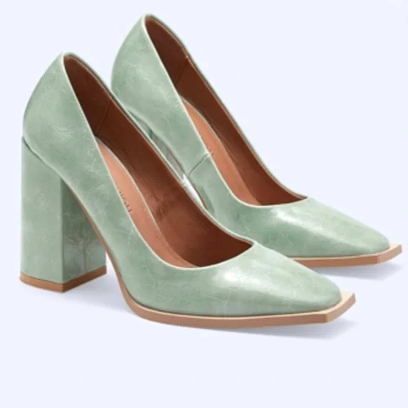 Gabrielle Union Niketa Vegan Leather Square Toe Pumps - Size 6 - Picture 1 of 14